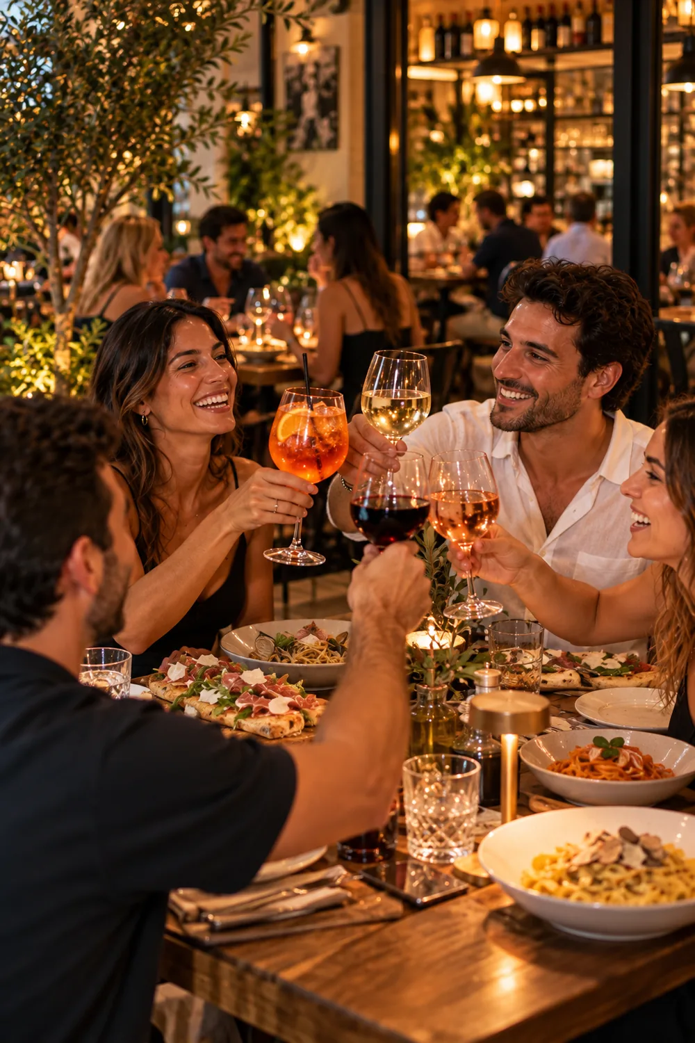 A glass of Italian red wine served at L’Aperitivo